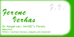 ferenc verhas business card